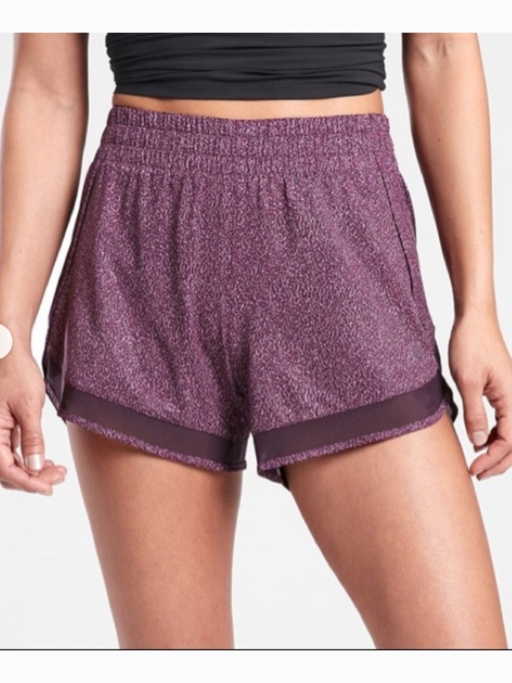 Athleta Printed Mesh Racer Run Shorts 4” Size 2X